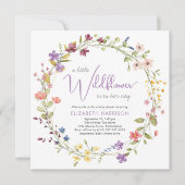 Kleine Wildflower Waterverf Baby Meisje Douche Kaart (Voorkant)