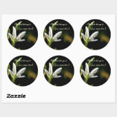 Kleine witte bloem ronde sticker (Vel)