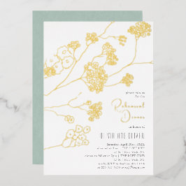 Kleine witte bloemen repetitie diner folie uitnodiging