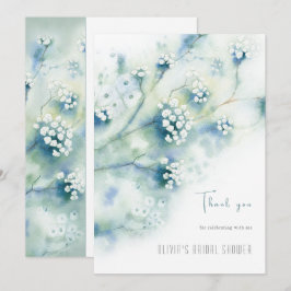 Kleine witte bloemen Vrijgezellenfeest dank je kaa Kaart