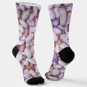 Kleine witte en paarse coole bonen sokken (Gebogen)