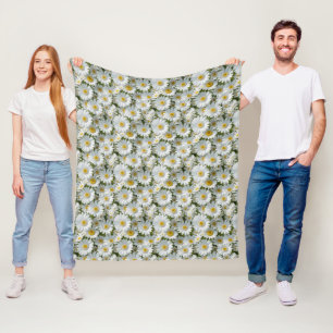 Kleine witte madeliefjes fleece deken