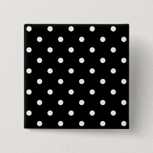Kleine witte poka Dots Vierkante Button 5,1 Cm