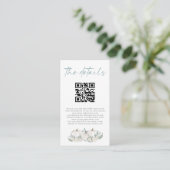 Kleine witte pompoenen QR Code Weddenschap Details Informatiekaartje (Staand voorkant)