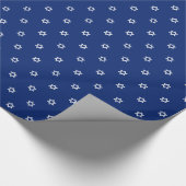 Kleine witte ster van David Navy Blue Cadeaupapier (Hoek)