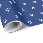 Kleine witte ster van David Navy Blue Cadeaupapier (Rol Hoek)