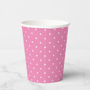 Kleine witte Stippen op roze Papieren Bekers