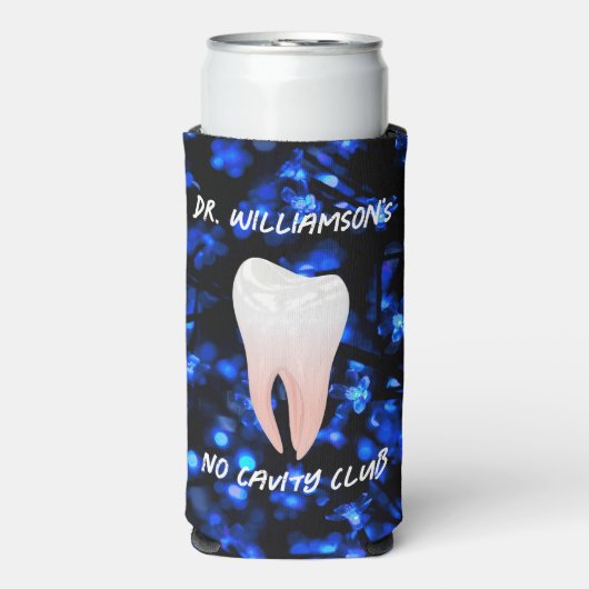 Kleine witte tand op blauw (Seltzer Voorkant)