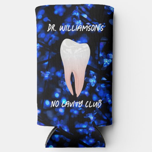 Kleine witte tand op blauw (Voorkant)