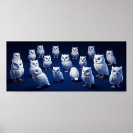 Kleine witte uilen poster