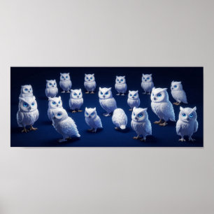 Kleine witte uilen poster