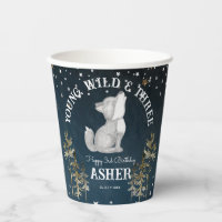 Kleine wolf thema verjaardagsfeestje monogrammed
