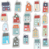 Kleine woningen en katten sticker (Voorkant)