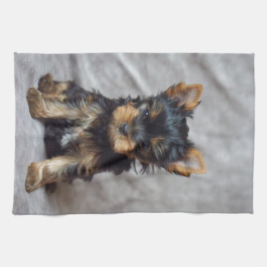 Kleine yorkie theedoek (Horizontaal)