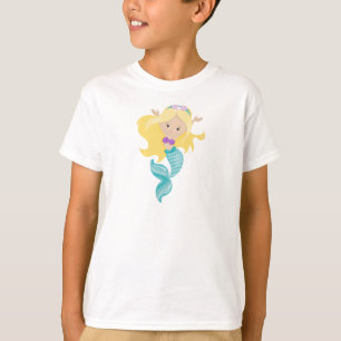 Kleine zeemeermin, Cute Mermaid, Blonde Hair, Shel T-shirt