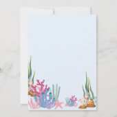 Kleine zeemeermin eerste verjaardagsfeestje kaart (Achterkant)