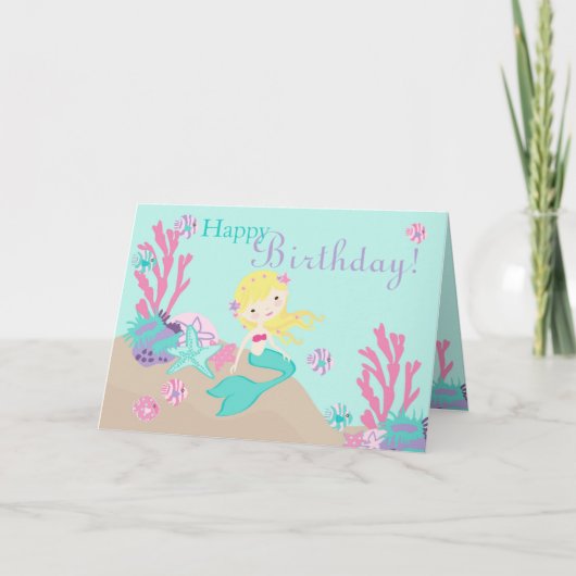 Kleine Zeemeermin Kaart 2C Blonde (Voorkant)