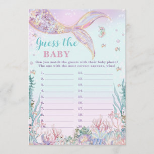 Kleine Zeemeermin Meisje Shower Raad de Baby Game Notitiekaartje