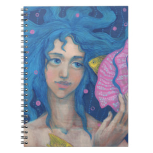 Kleine Zeemeermin, Onderwater Fantasie Kunst, Roze Notitieboek