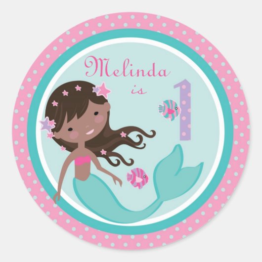 Kleine Zeemeermin Sticker AA 1B (Voorkant)