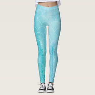 Kleine zeemeermin Yoga Pants Fish Scales Blue Wate Leggings