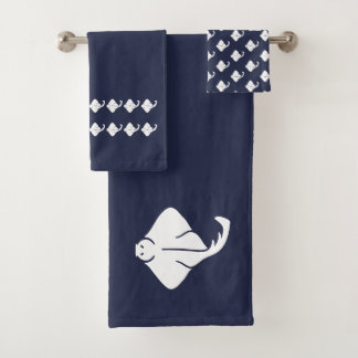 Kleine zeilboot badkamer Ocean Blue & white Bad Handdoek