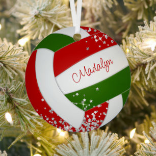 Kleine zilveren sterren rood groen Keepsake volley Metalen Ornament