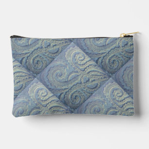 Kleine Zippered Blauwe Brocade Accessoirezak Etui