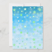 Kleine zoete babyblauwe sterren en mannetjes jonge kaart (Achterkant)