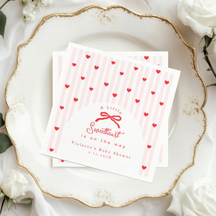 Kleine Zoete Hart Boog Valentijnsdag Baby Shower Servet