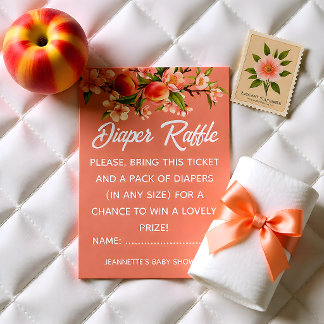 Kleine Zoete Perzik Fruit Baby Shower Informatiekaartje