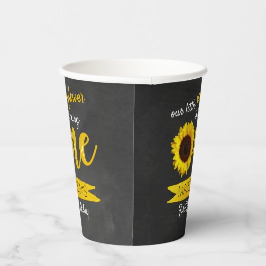 Kleine Zonnebloem 1e verjaardag Papieren Bekers (Rechts)