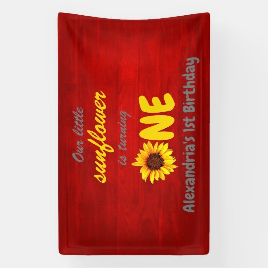 Kleine Zonnebloem 1e verjaardag Spandoek (Verticaal)