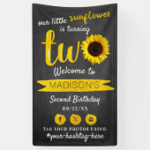 Kleine Zonnebloem 2e Verjaardag Feest Welkom Spandoek (Verticaal)