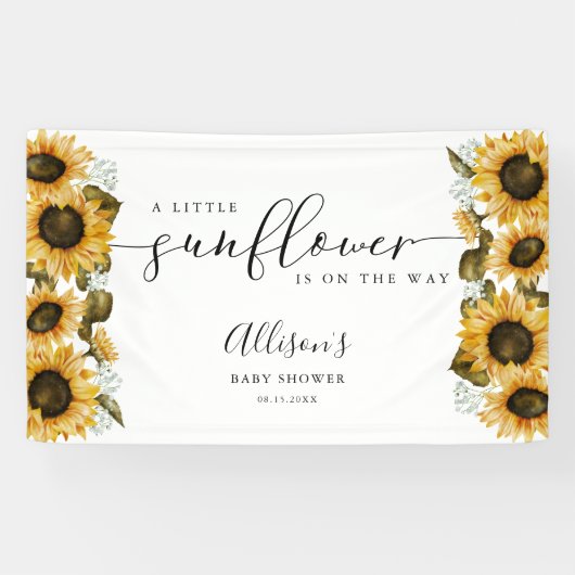 Kleine Zonnebloem Baby shower Banner (Horizontaal)