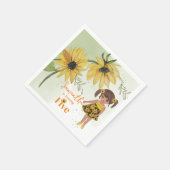 Kleine Zonnebloem Waterverf Vijfde Meisje Verjaard Servet (Hoek)