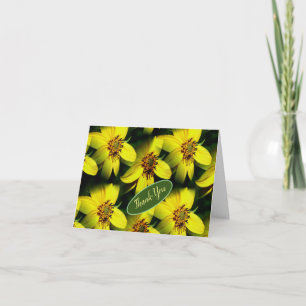 Kleine zonnebloemen gepersonaliseerde bedankkaart