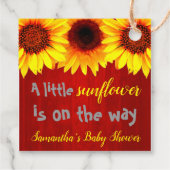 Kleine zonnebloempitten Baby shower Bedankjes Labels (Achterkant)