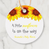 Kleine zonnebloempitten Baby shower Bedankjes Labels (Achterkant)