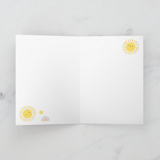 Kleine zonneschijn en regenbogen bedankkaart (Binnen)
