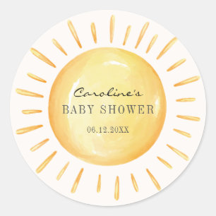 Kleine Zonnestraal Baby Shower Ronde Sticker