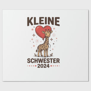 Kleine zus 2024 Schattige giraffe zus ontwerp_1 Cadeaupapier