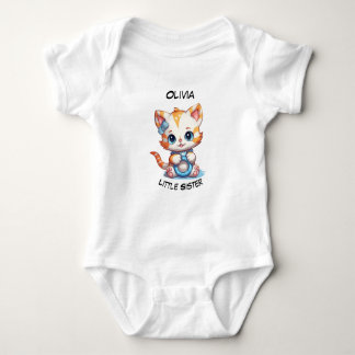 Kleine Zus Gepersonaliseerde Baby Bodysuit