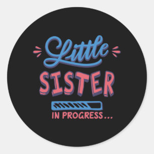 Kleine zusje lopend ronde sticker