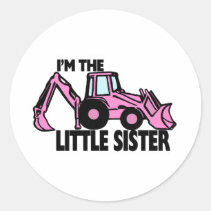 Kleine zuster Backhoe Ronde Sticker