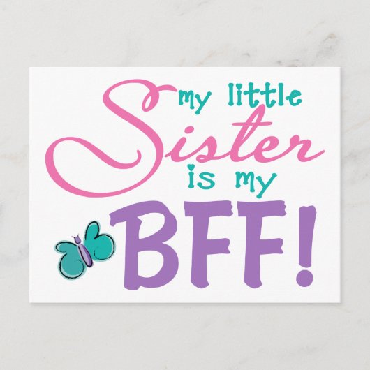 Kleine zuster BFF Butterfly Briefkaart (Voorkant)
