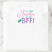 Kleine zuster BFF Butterfly Ovale Sticker (Tas)