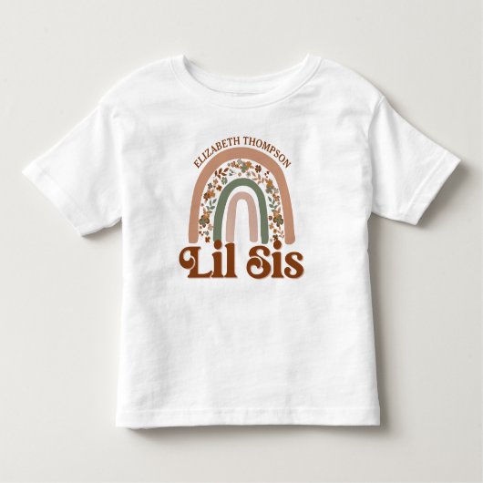 Kleine zuster Custom Boho Rainbow Pregnering onthu Kinder Shirts (Voorkant)