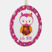 Kleine zuster Owl Sibling Keepslag Ornament Gift (Rechts)