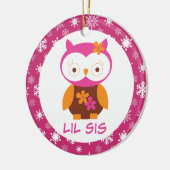 Kleine zuster Owl Sibling Keepslag Ornament Gift (Links)